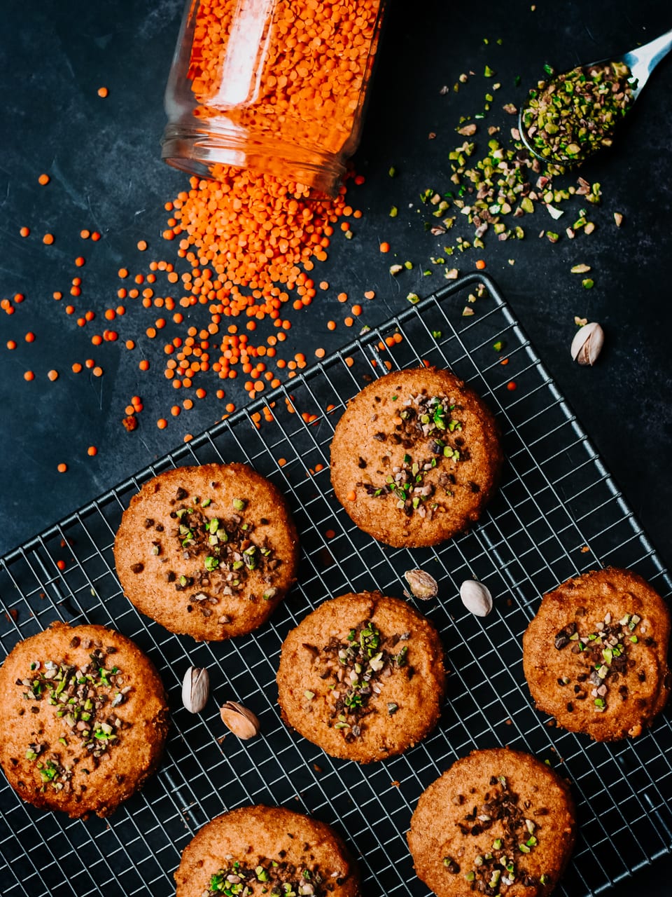Cookies vegan & sans gluten aux lentilles corail