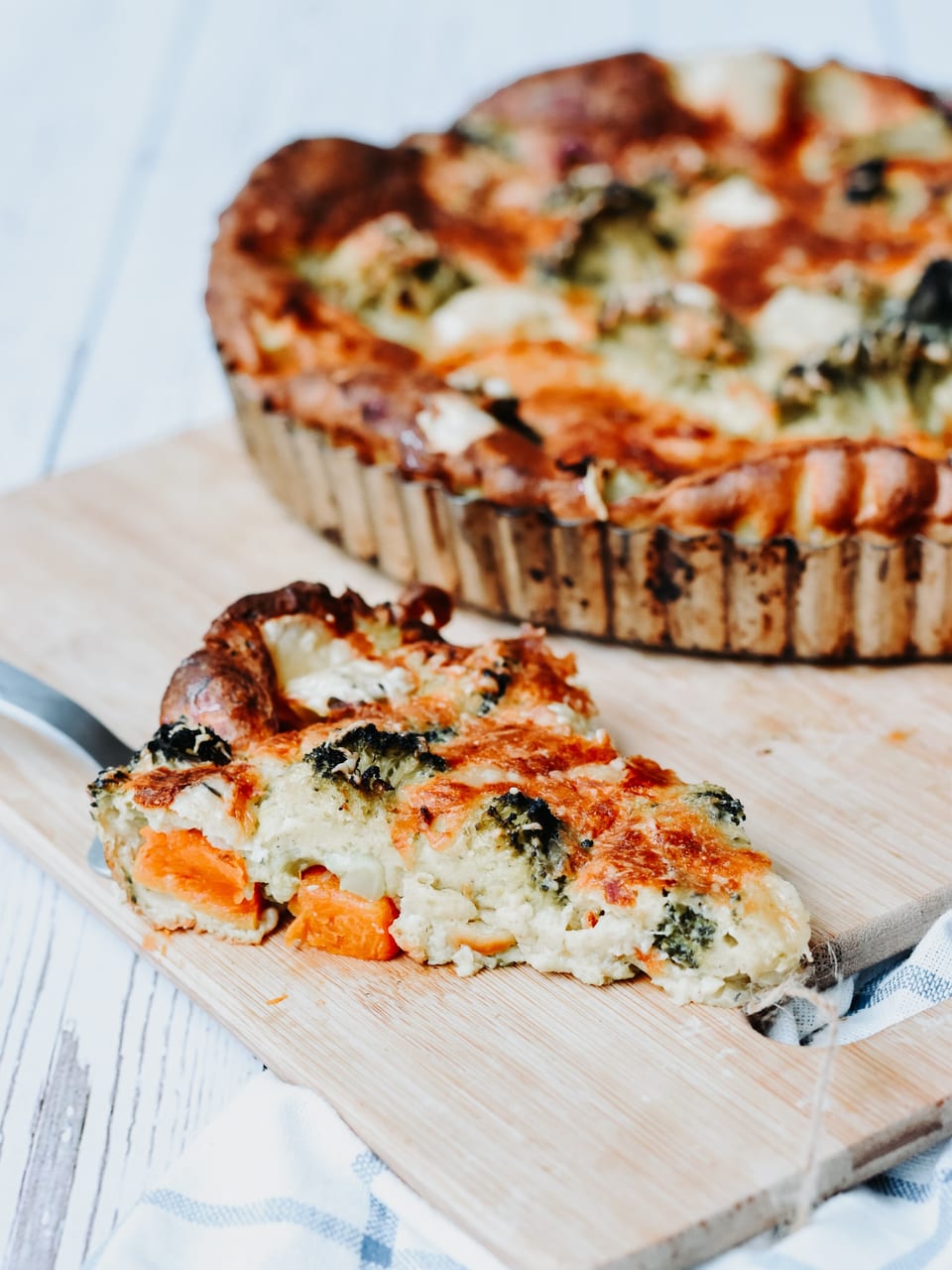 Quiche sans pâte courge brocoli & feta