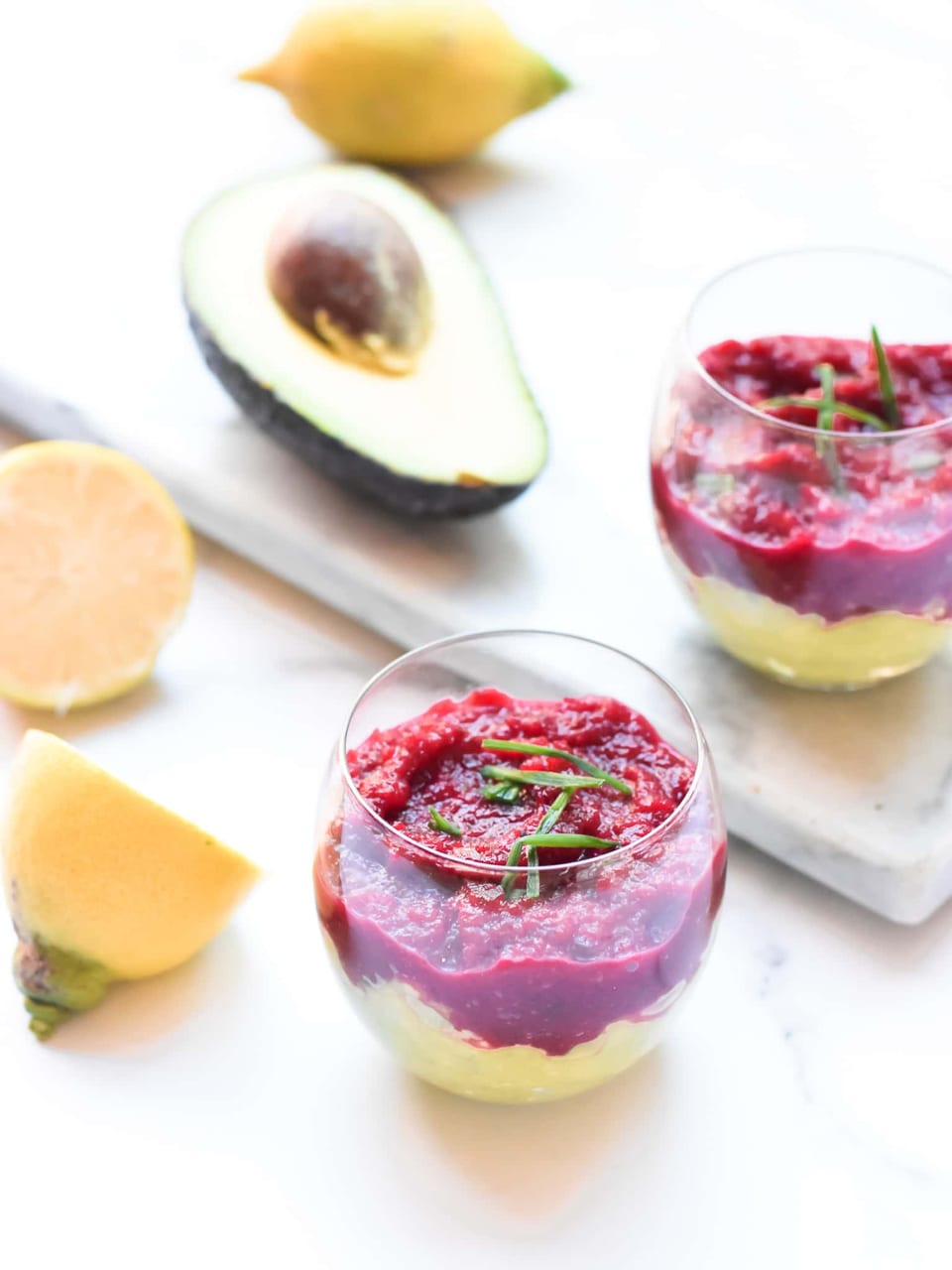 Verrines avocat et betterave